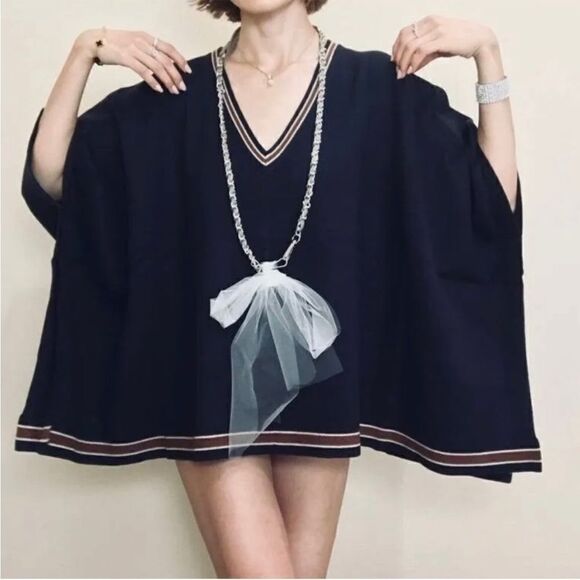 HOUSE OF HARLOWE 1960 Varsity Poncho-OS NWT - Picture 1 of 9